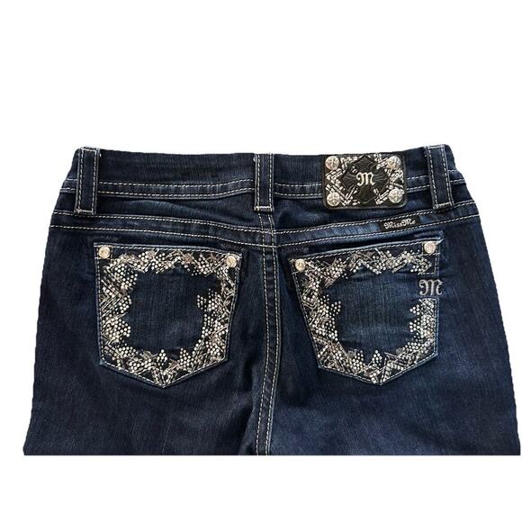 NWOT Miss Me Womens Denim Jeans Mid Rise Bootcut Rhinestone Size 28 Inseam 29” - Picture 11 of 12